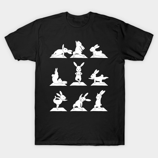 Bunny Yoga T-Shirt Funny Rabbits In Yoga Poses Sports T-Shirt by danielsho90
